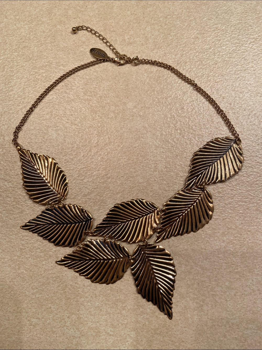 Gold Leaf Cluster Necklace - Women's Fashion Jewelry